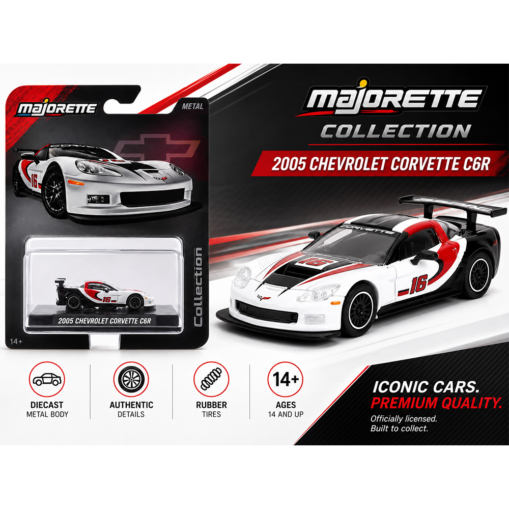 Majorette 2005 Chevy Corvette C6R (1:64 Die-Cast) - Image 2